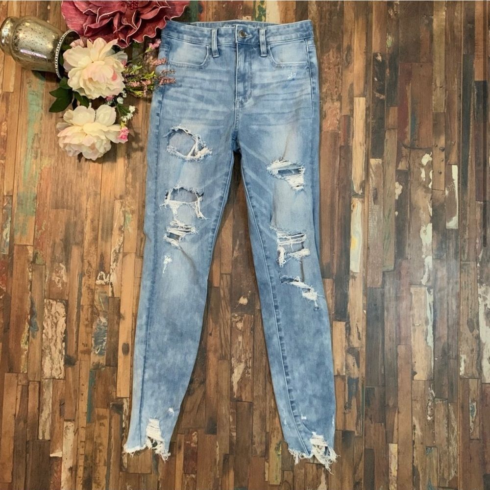 AMERICAN EAGLE 360 Next Level Stretch Super High Rise Jegging Jeans 4